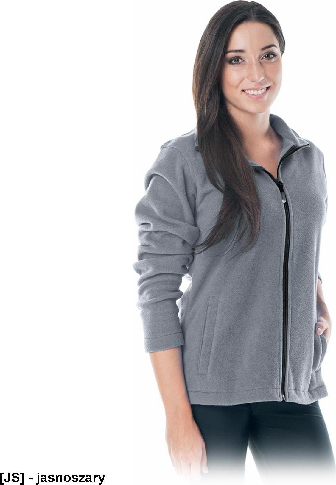 R.E.I.S. POLLADYDS - Bluza polarowa, damska zapinana na suwak - jasnoszary L