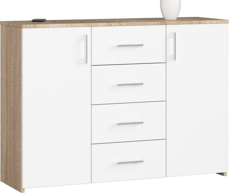 Fabryka Mebli Akord KOMODA K 45 110 cm SONOMA / BIAŁA