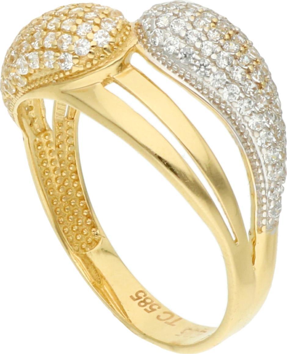 Rosanto Ciekawy złoty pierścionek z cyrkoniami roz. 18 585 14k