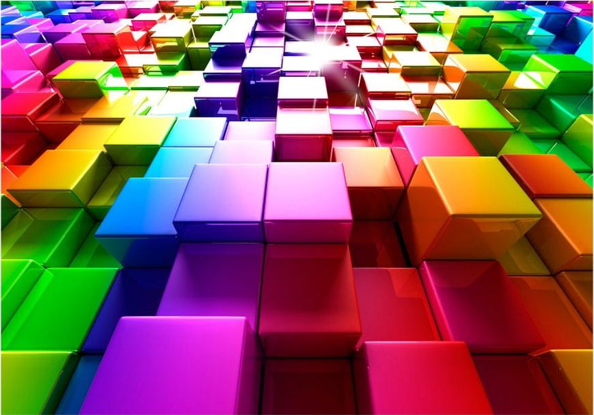 DecoNest Fototapeta - Kolorowe sześciany - 400X280