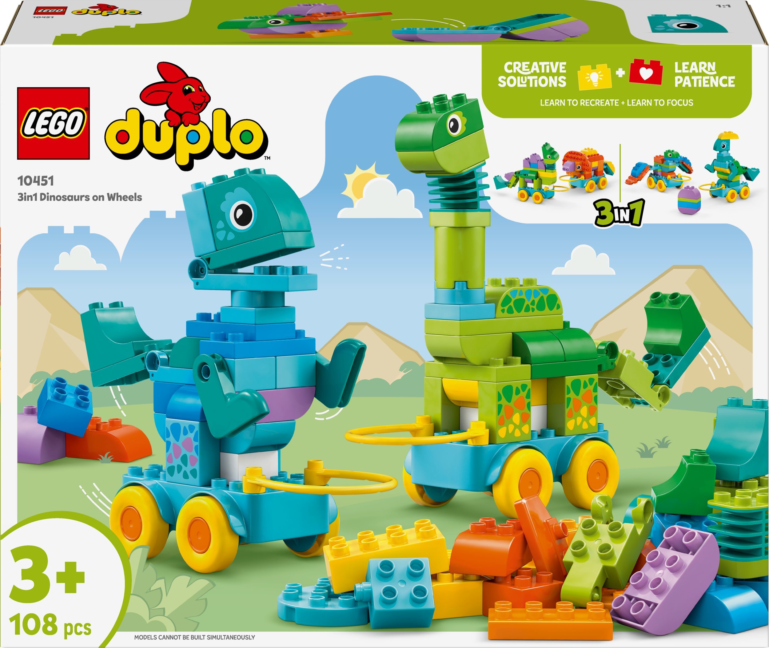Duplo 3 w 1 Dinozaury na kółkach (10451)