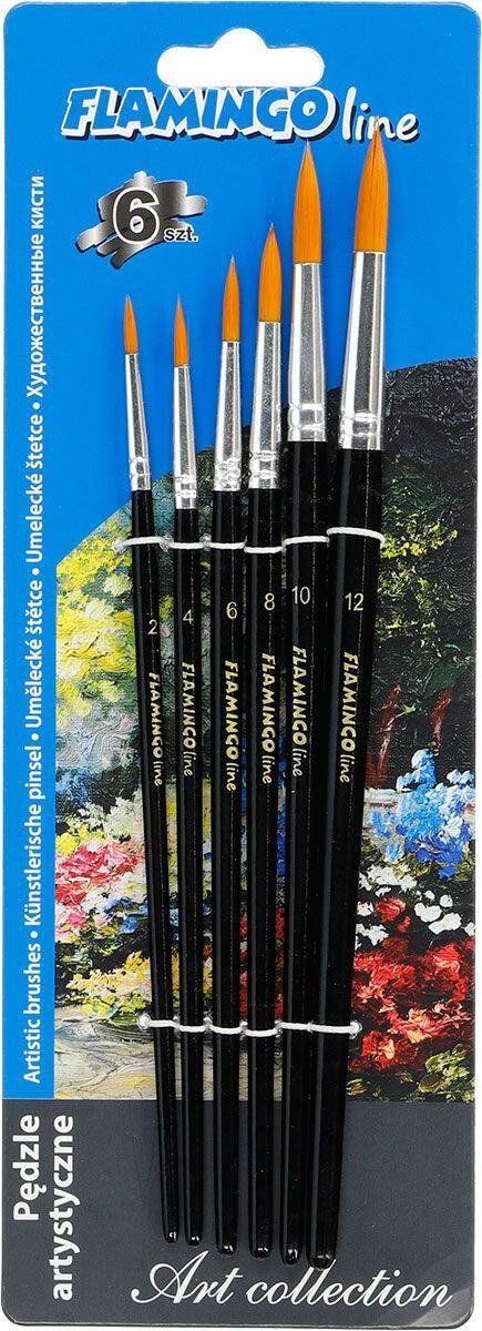 Titanum Pędzle pędzelki grubość 2/4/6/8/10/12 okrągłe 6szt