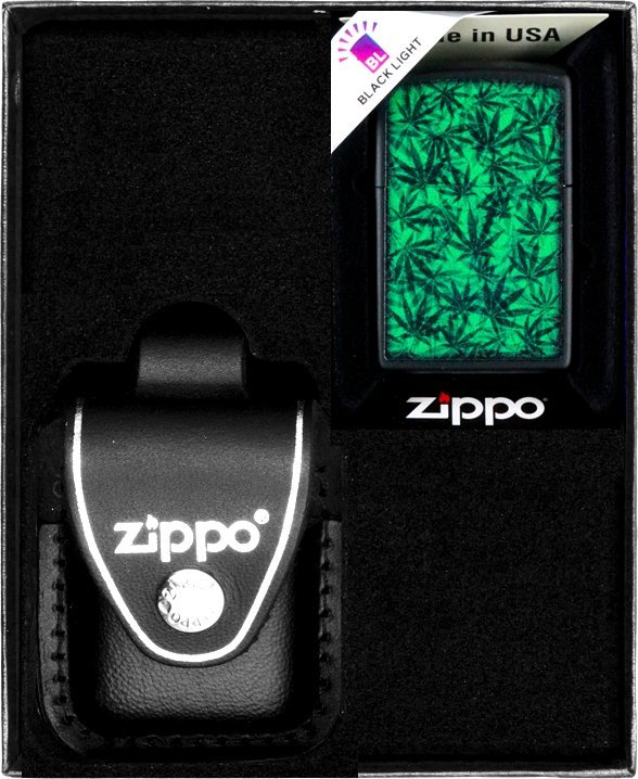 Zestaw ZIPPO Zapalniczka CANNABIS DESIGN 2 Prezentowy No3