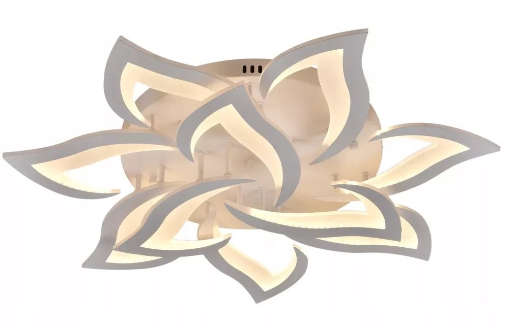 Lampa Sufitowa Kwiat Lotosu do Sypialni Biała Żyrandol LED z Pilotem