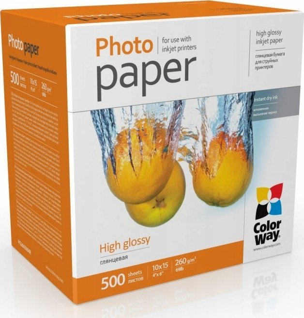 ColorWay ColorWay Photo Paper | PG2605004R | Baltas | 260 g/m² | 10 x 15 cm | Glossy