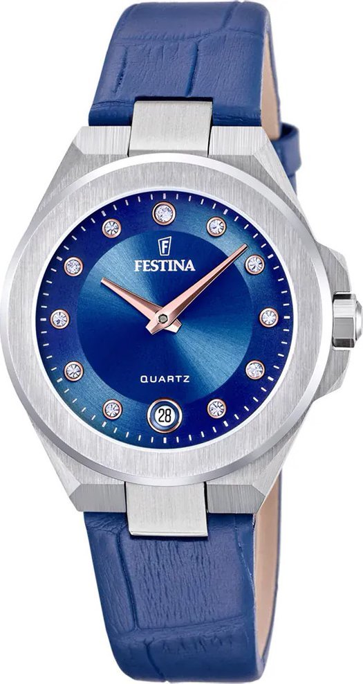 Zegarek damski Festina F20701-4 CYRKONIE niebieski
