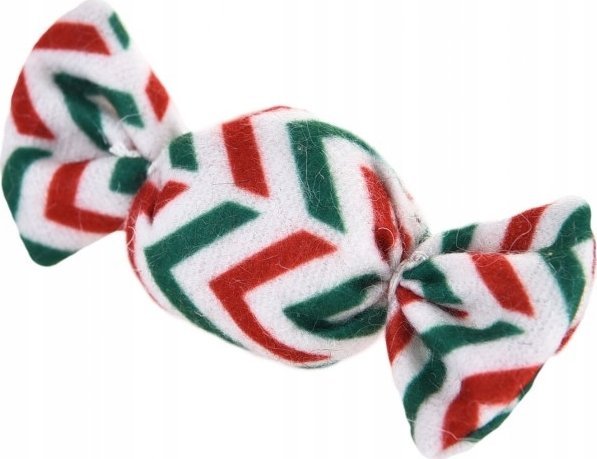 Barry King Zabawka dla kota, cukierek pluszowy, czerwone/zielone paski, 4x9cm