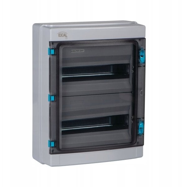 Rozdzielnica modułowa tworzywo 2x13 natynkowa IP65 IK10 N+PE II klasa drzwi szare transparentne KDB-IP65-S26T szary 38454