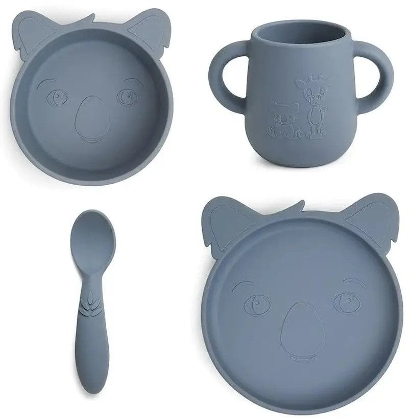 Nuuroo Silicone Food Set 4-Piece Lykke Koala Color: Bering Sea