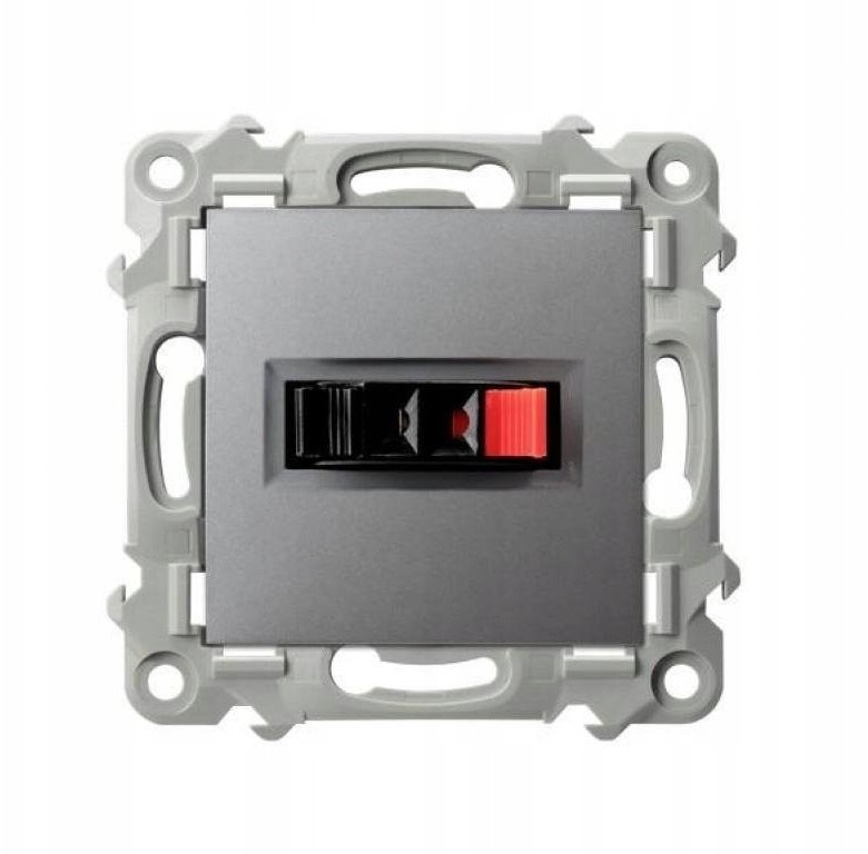 SZAFIR Gniazdo głośnikowe pojedyncze szary mat GG-1Z/m/70