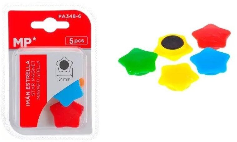 Magnesy gwiazdy kolorowe 5szt