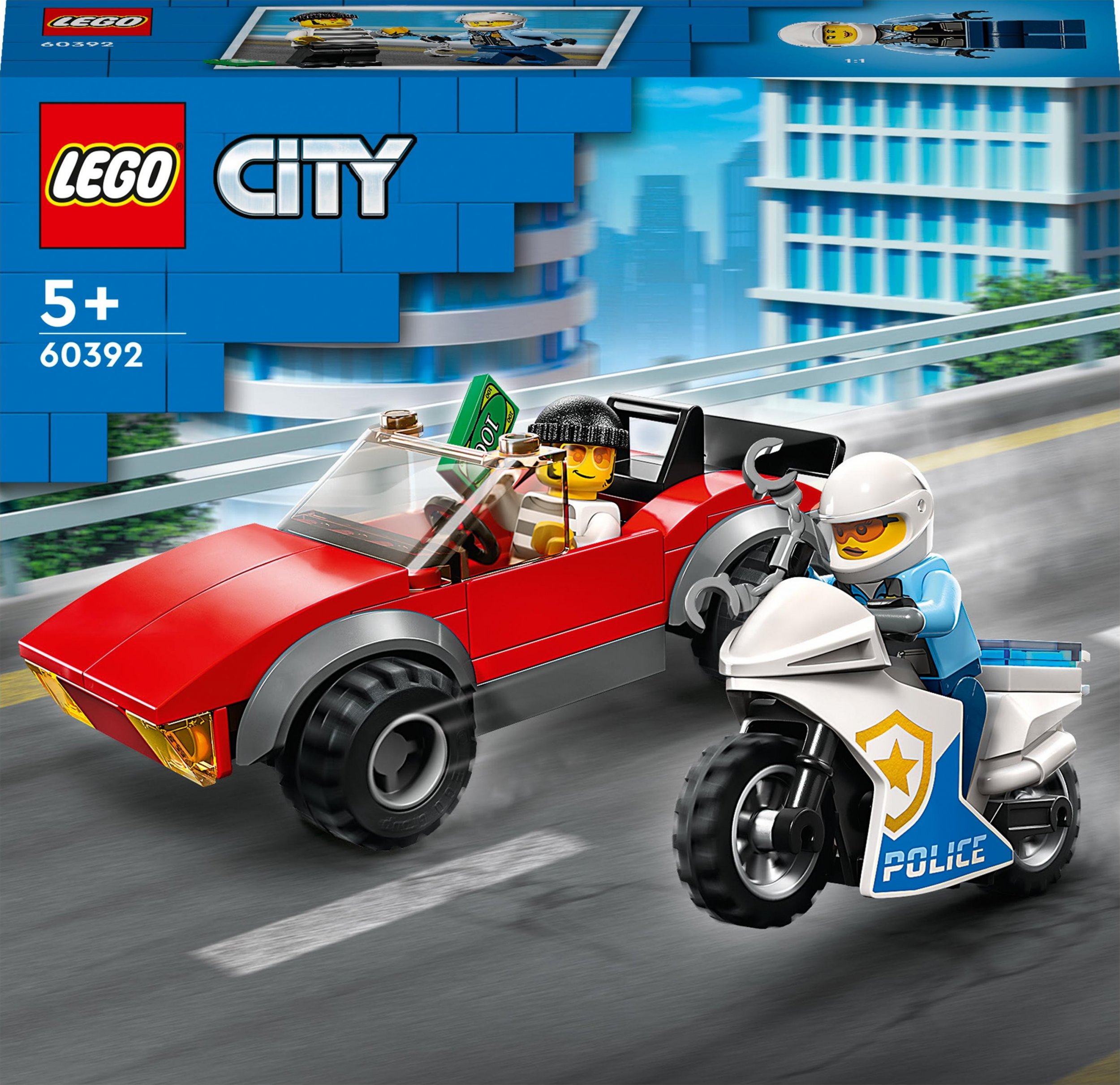 LEGO City Motocykl policyjny – pościg za samochodem (60392)