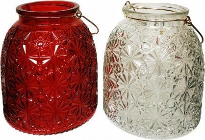 Kaemingk Świecznik szklany dekoracyjny 17 cm