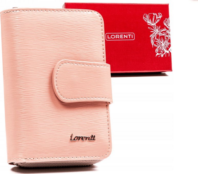 Lorenti Skórzany portfel damski w orientacji pionowej zamykany na zatrzask - Lorenti NoSize