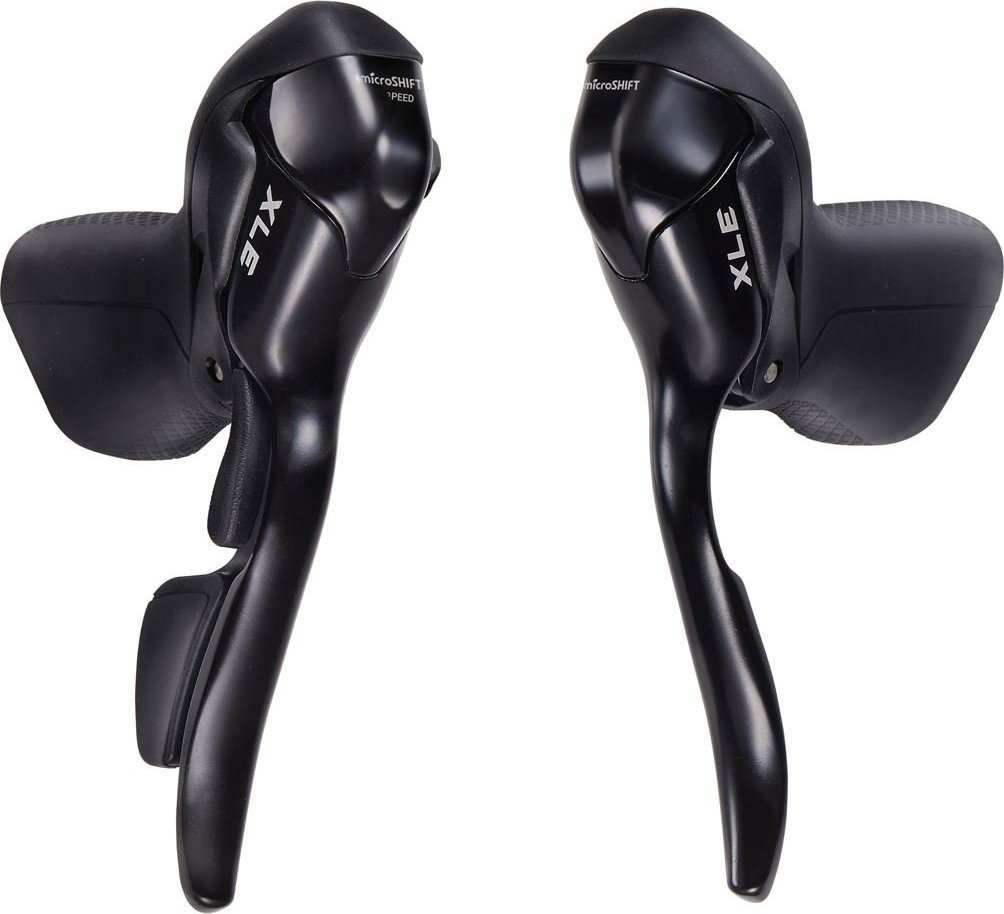 Microshift Klamkomanetki MICROSHIFT XLE, Para, 10.rzędowe, Kompatybilne z Shimano, Dual Control, Lewa Klamka Tylko z Dźwignią Hamulca, Czarne (NEW)