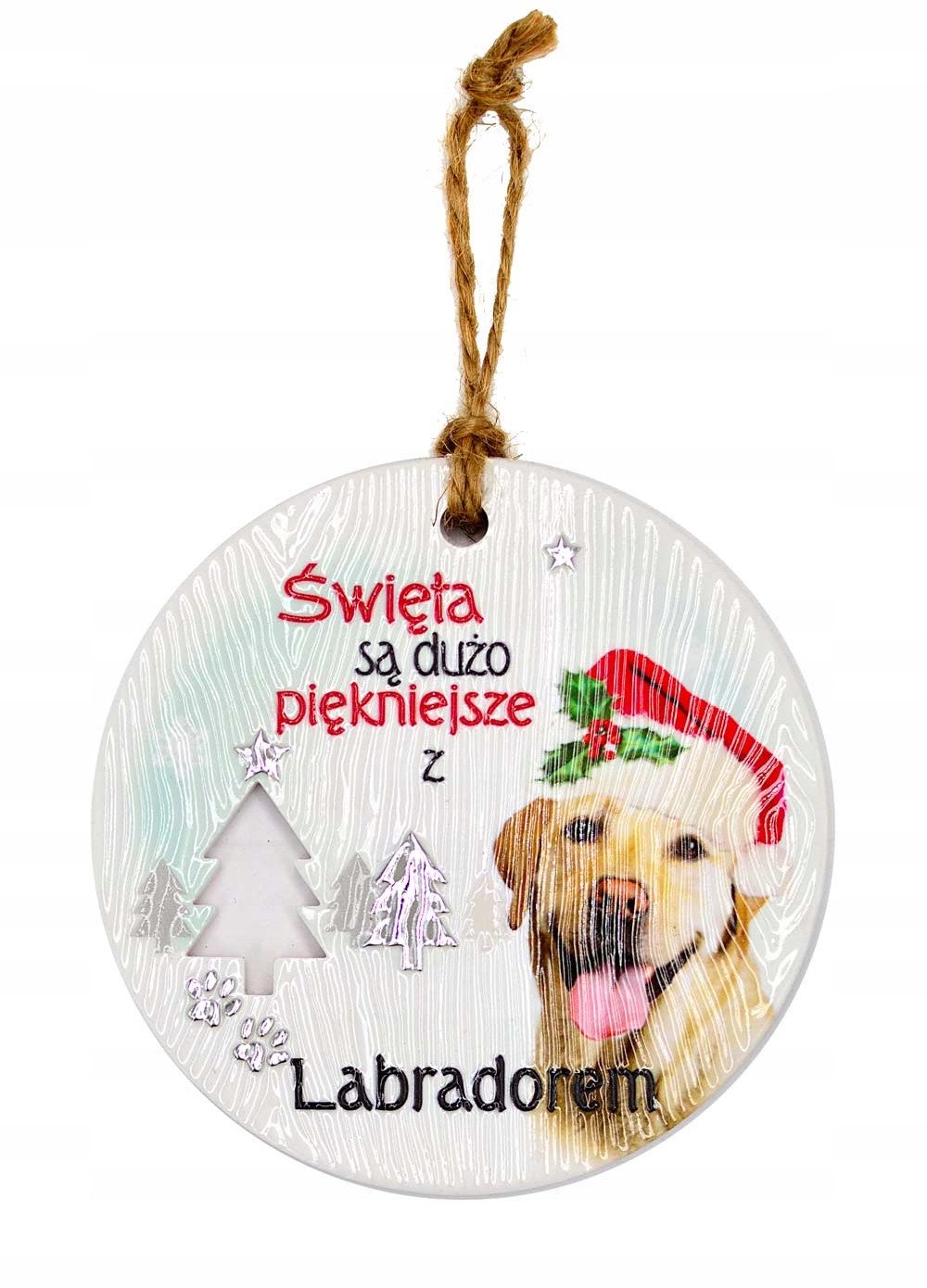 Zawieszka ceramiczna Boże Narodzenie Labrador