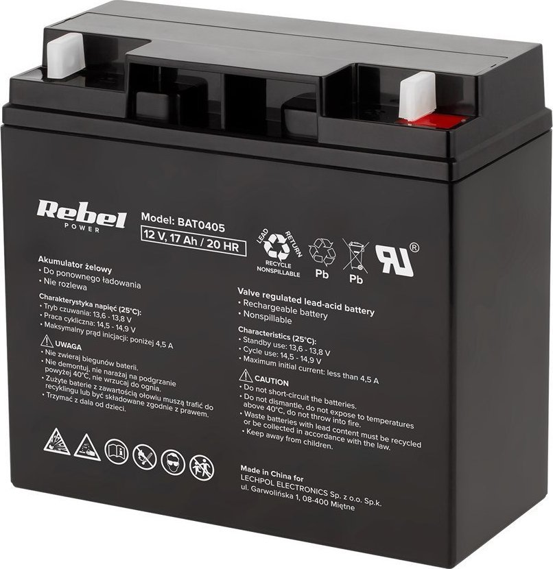 Akumulator żelowy Rebel 12V 17Ah