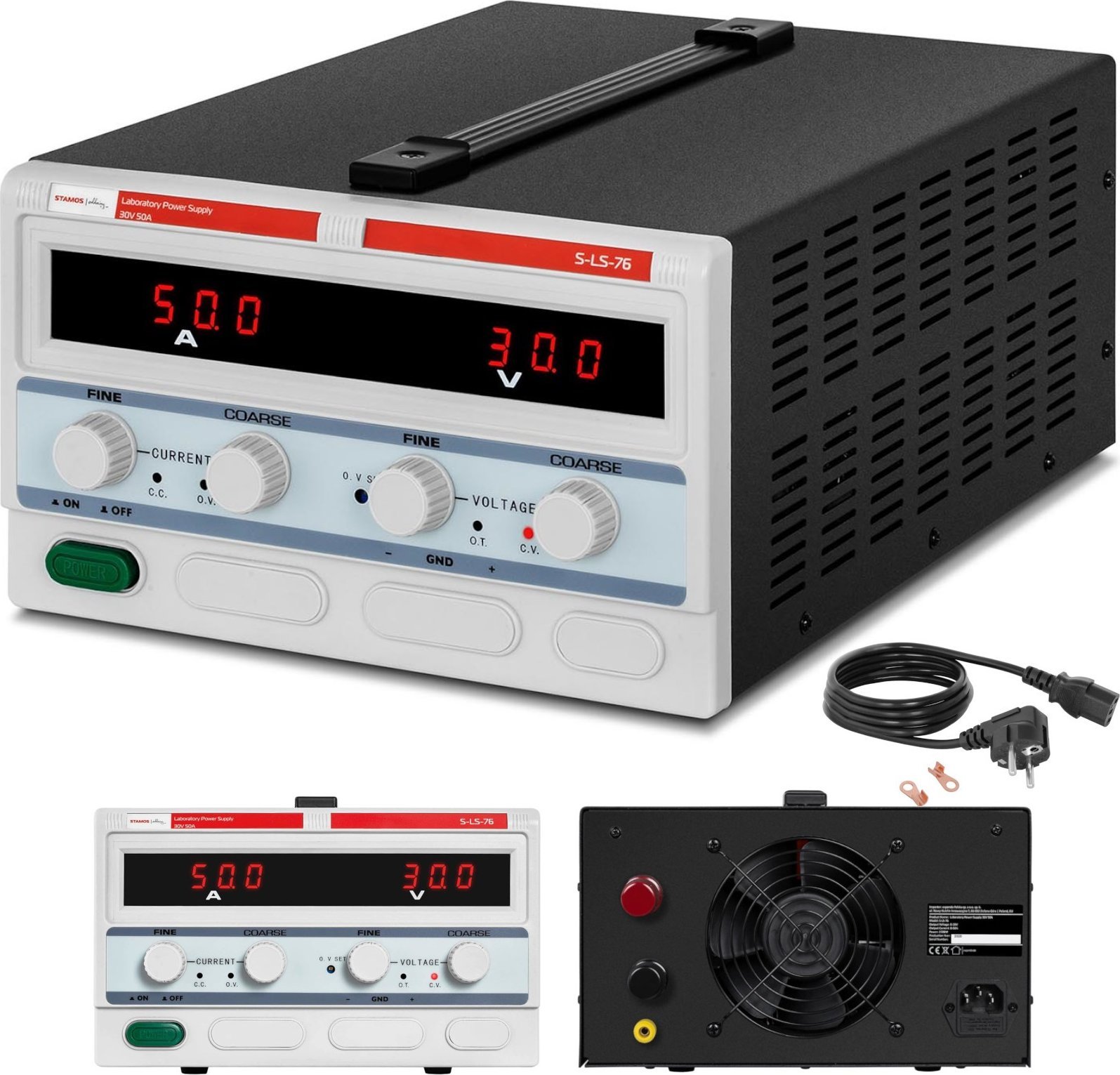 Stamos Germany Zasilacz laboratoryjny impulsowy OVP OTP OPP 0-50A 0-30V 1500W Zasilacz laboratoryjny impulsowy OVP OTP OPP 0-50A 0-30V 1500W