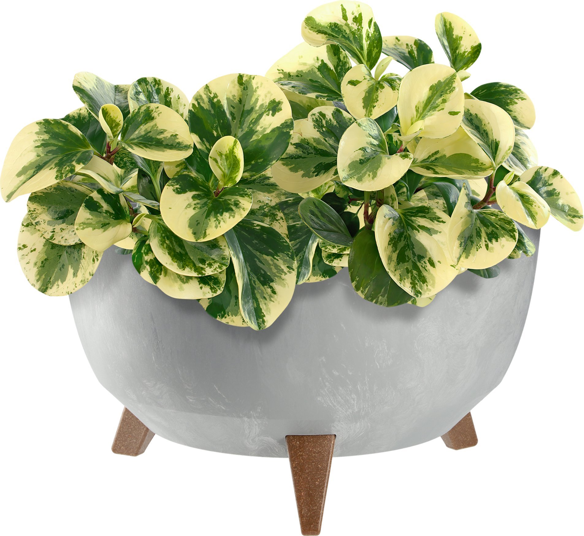 KADAX Doniczka Donica Na Kwiaty 40cm Osłonka + Wkład Nóżki Korek Kwietnik szary