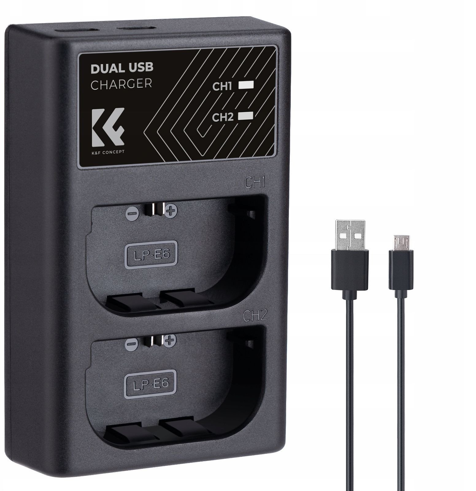 Podwójna Ładowarka Usb Do Lp-e6 N Nh Canon Eos R5 R6 R 5d 90d 6d 7d 80d K&f / Kf28.0007