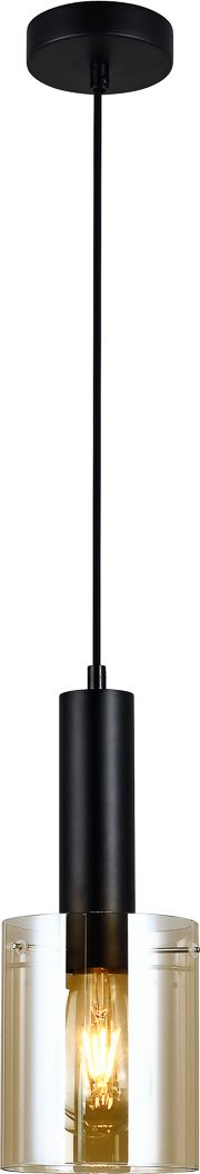 Lampa wisząca Italux Lampa wisząca bursztynowa nad stół Italux Sardo PND-5581-1-BK+AMB
