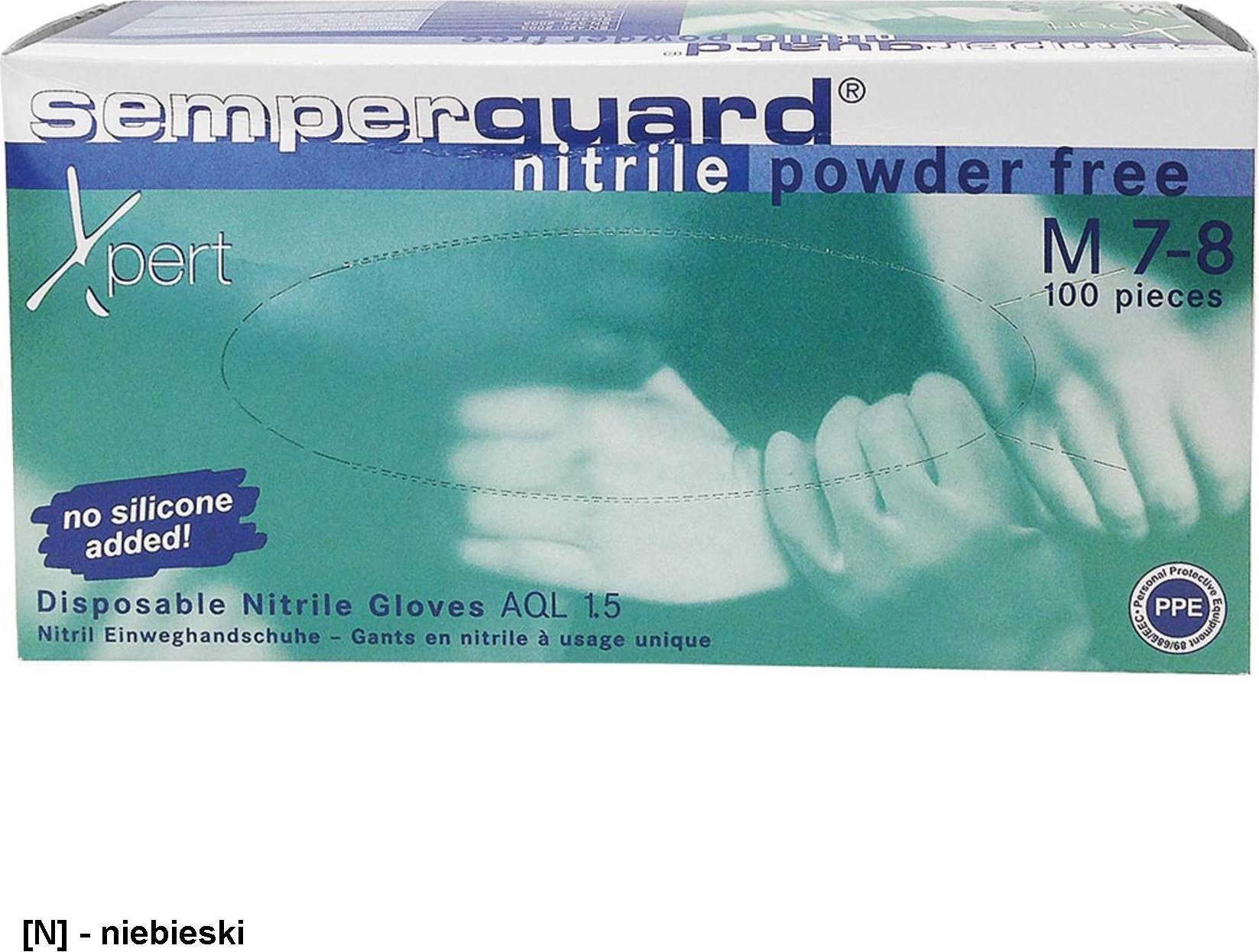 R.E.I.S. RNIT-SEM-XPERT - Rękawice nitrylowe SEMPERGUARD XPERT z bardzo wytrzymałego nitrylu 100 szt. S