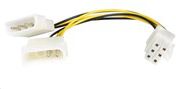 PremiumCord Molex x2 - PCIe 6-pin, 0.15m, Żółty (kn-9)