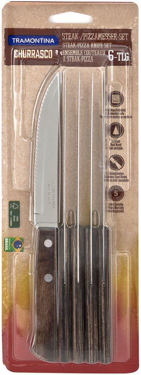 Komplet 6 noży do steków/pizzy Churrasco