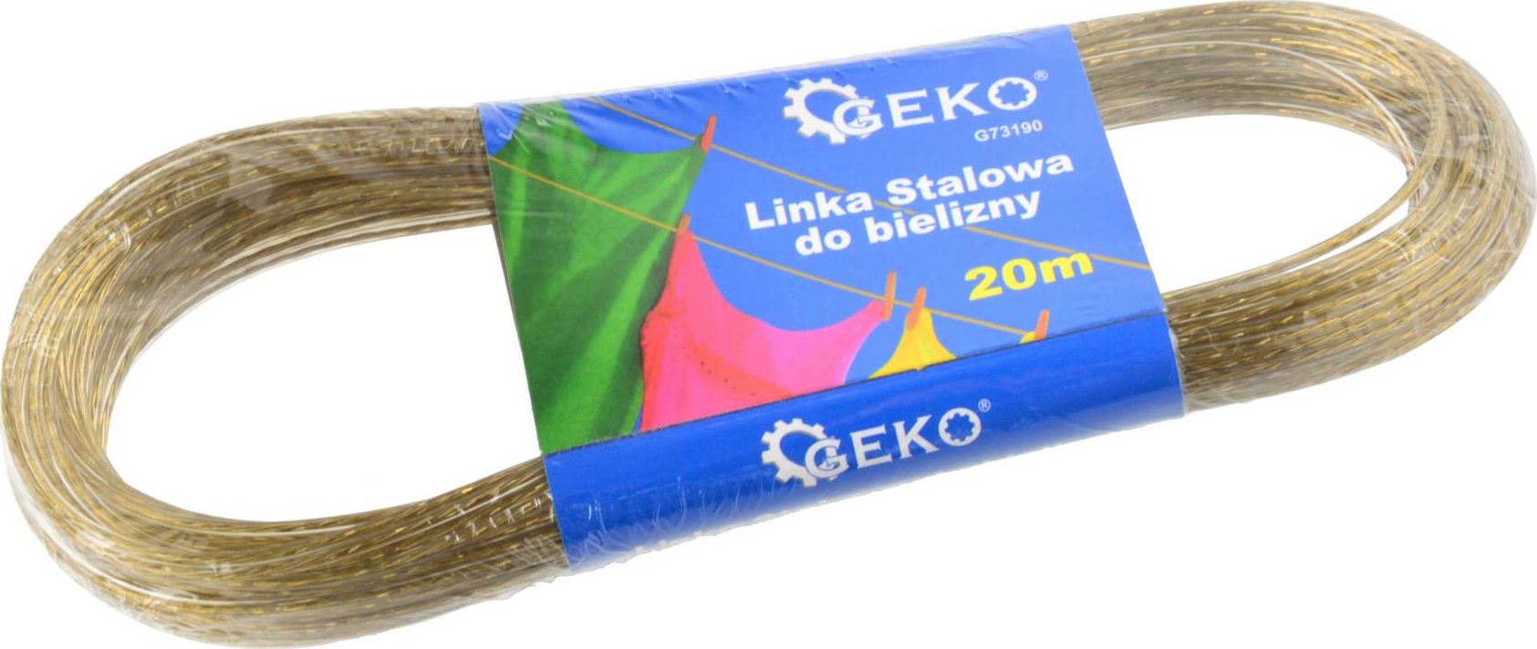 Geko Stalowa linka do bielizny 20m powlekana G73190