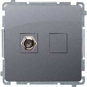 Kontakt-Simon Gniazdo antenowe Simon Basic typu F srebrny mat (BMAF1.01/43)