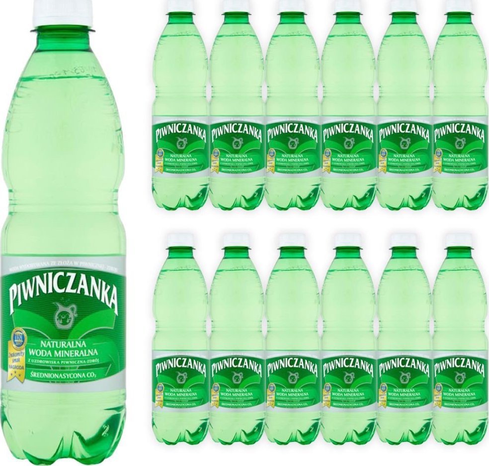 Woda PIWNICZANKA Piwniczanka Naturalna woda mineralna średnionasycona CO2 0,5l x 12 sztuk