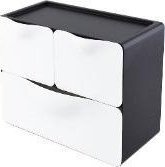 Przybornik nabiurkowy 3 - komorowy czarny