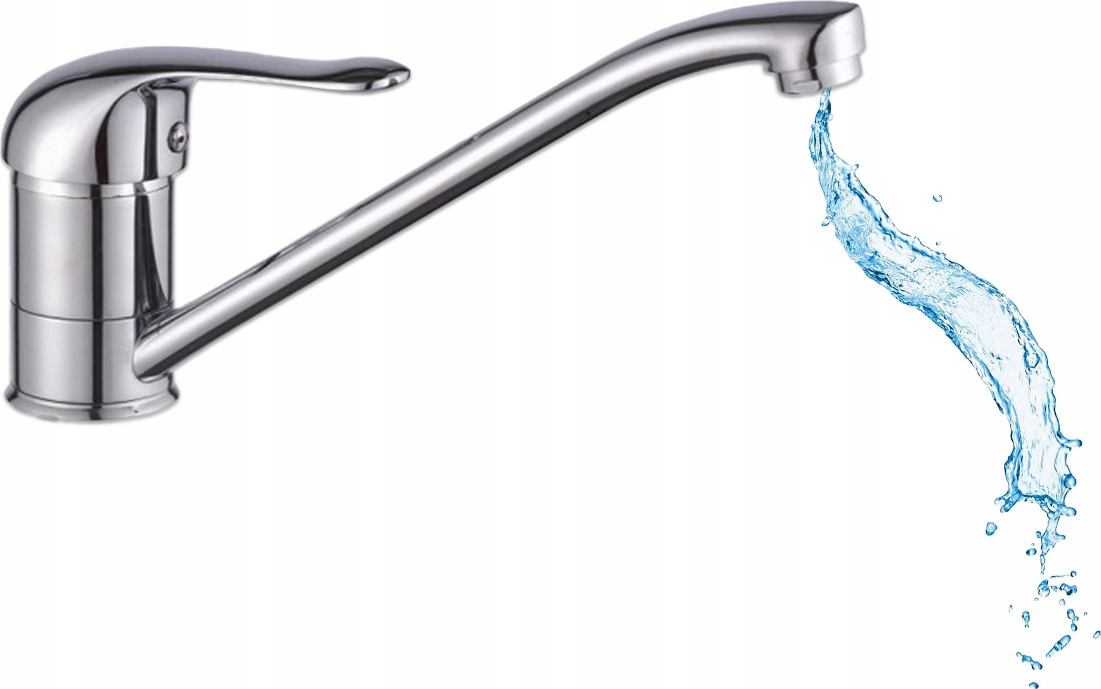 Bateria Kuchenna do Zlewozmywaka Stojąca 10 cm Chrom Obrotowa Wylewka Kran