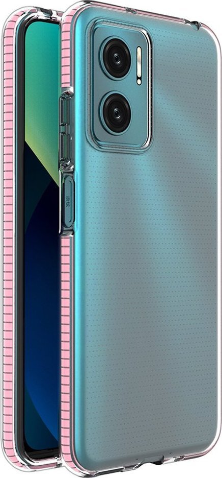 Hurtel Spring Case etui Xiaomi Redmi Note 11E /Redmi 10 5G / Redmi 10 Prime+ 5G / Poco M4 5G silikonowy pokrowiec z ramką jasnoróżowe