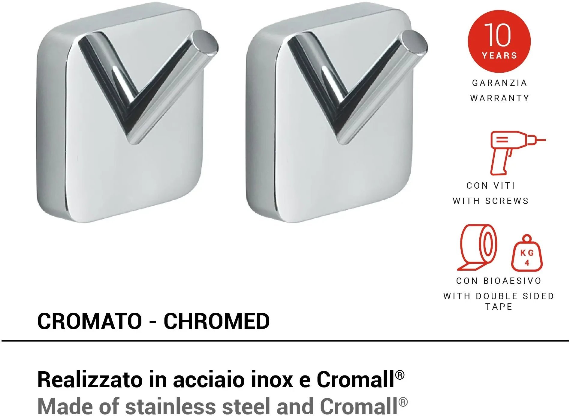 TONGA HOOK 2 PIECES CHROMED