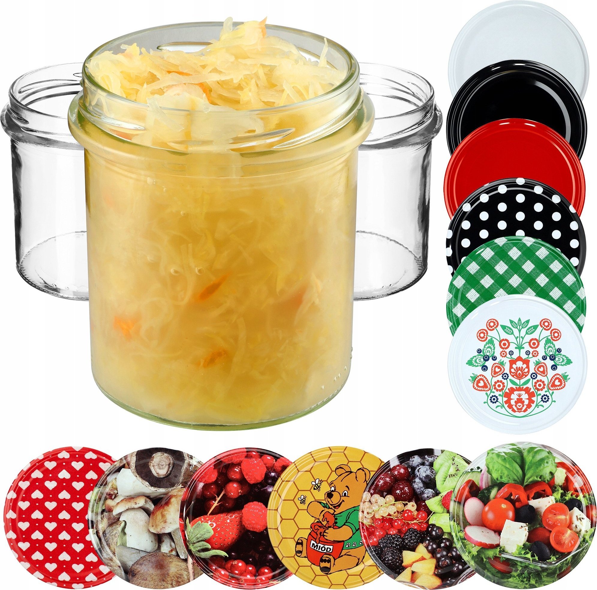 Kadax 20x Słoik 350 ml Na Dżem Miód Mięso Zakrętki fi82