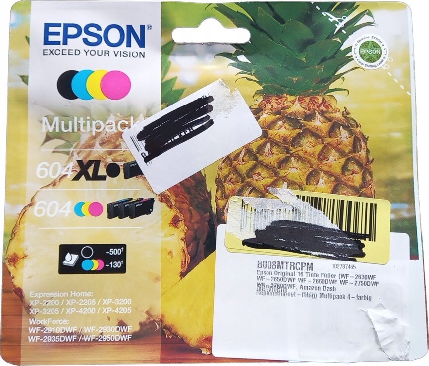 Tusz Epson Epson 604/604XL Multipack - 4er-Pack - XL (Schwarz) + Standard-Kapazitat - Schwarz, Gelb, Cyan, Magenta - original - Blister mit RF- / akus