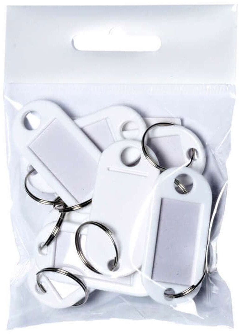 Nøglering PET 10stk Hvid