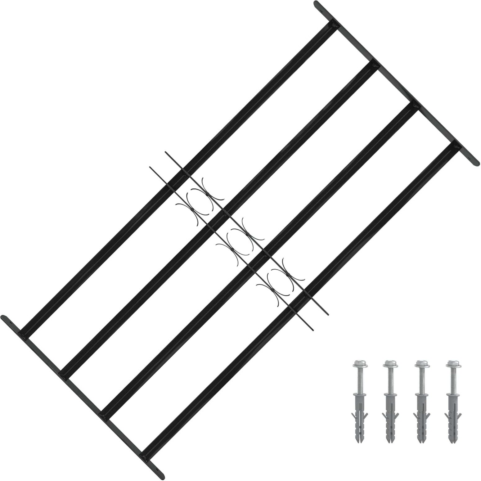 vidaXL Czarna kratka okienna 115 x 60 cm, Stal malowana proszkowo