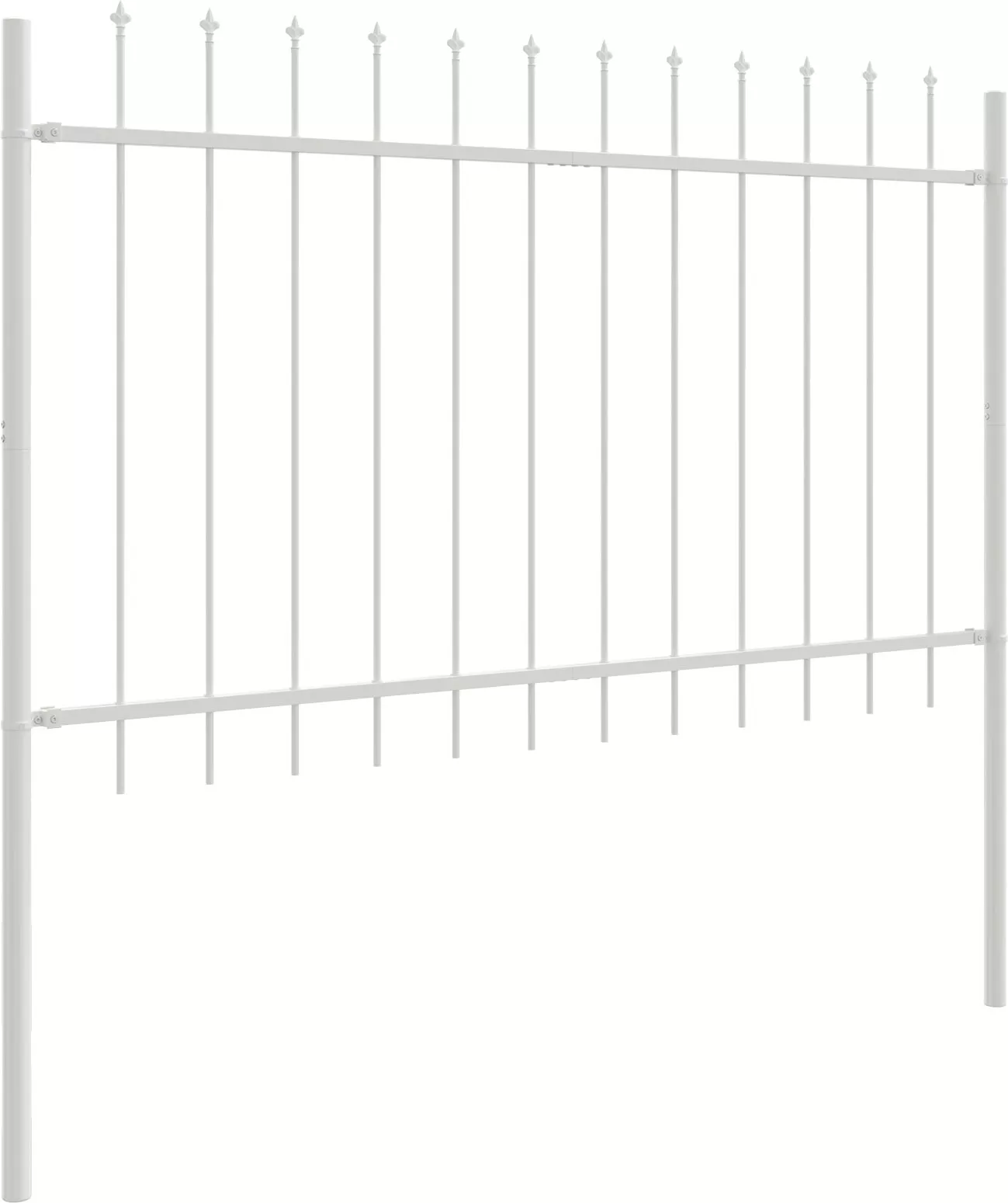 Ogrodzenie vidaXL z zakończeniem w kształcie grotu, białe, 3,4 x 1,2 m, stal