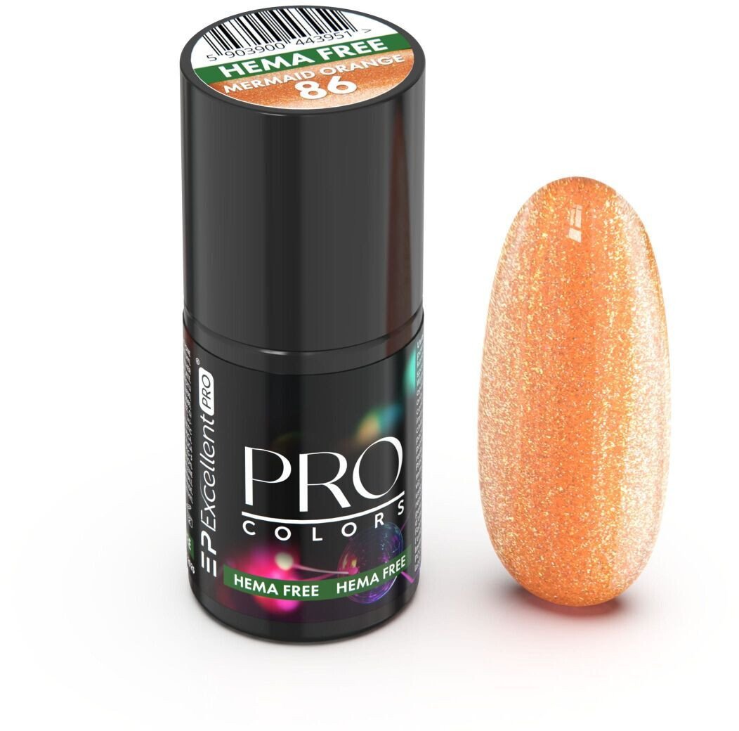 Excellent PRO Pro Colors Hema Free lakier hybrydowy 86 Mermaid Orange 7g