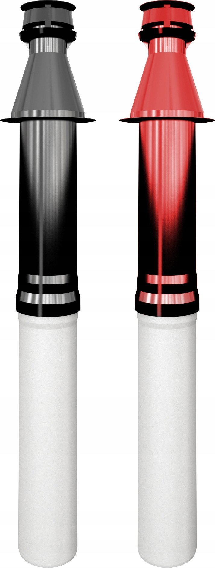 Ricom WYJSCIE PIONOWE KONC +OBEJMA (CZERWONE) DN60/100