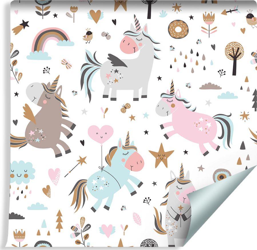 Muralo Tapeta Dla Dzieci - Kolorowe Jednorożce