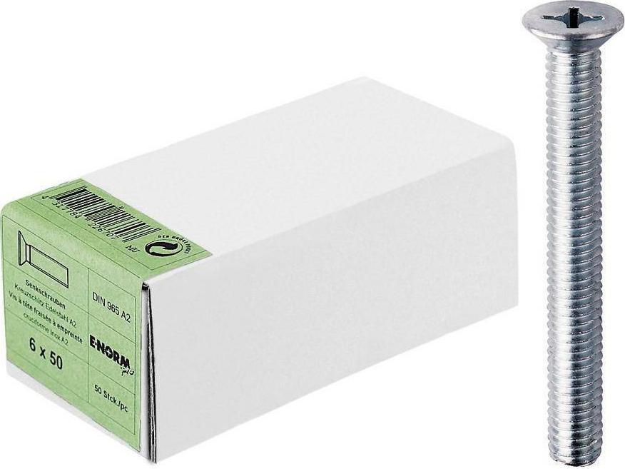 E-NORMpro DIN 965, stal szlach. A2 H M8x50, opak.handl.E-NORMpro