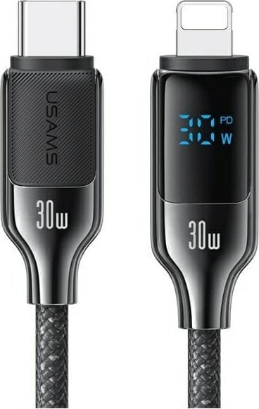 Usams USAMS Kabel USB-C na Lightning 30W 1,2m Digital Display Zinc Alloy Fast Charging Data Cable HX Series SJ741USB01 (US-SJ741)