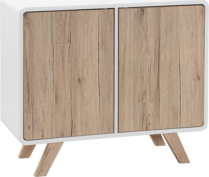 Beliani Komoda jasne drewno z białym MILO