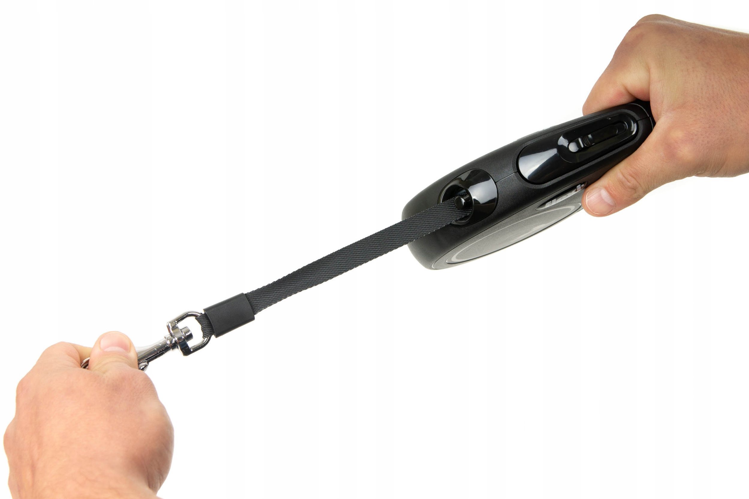 FLEXI Smycz automatyczna CLASSIC BLACK FIRE M taśma 5 m