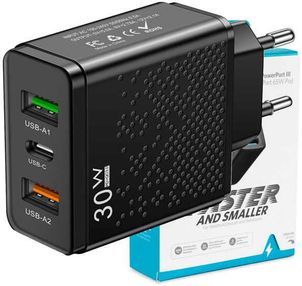 Ładowarka Lichip ŁADOWARKA SIECIOWA USB-C SZYBKA DO TELEFONU KOSTKA UNIWERSALNA 30W