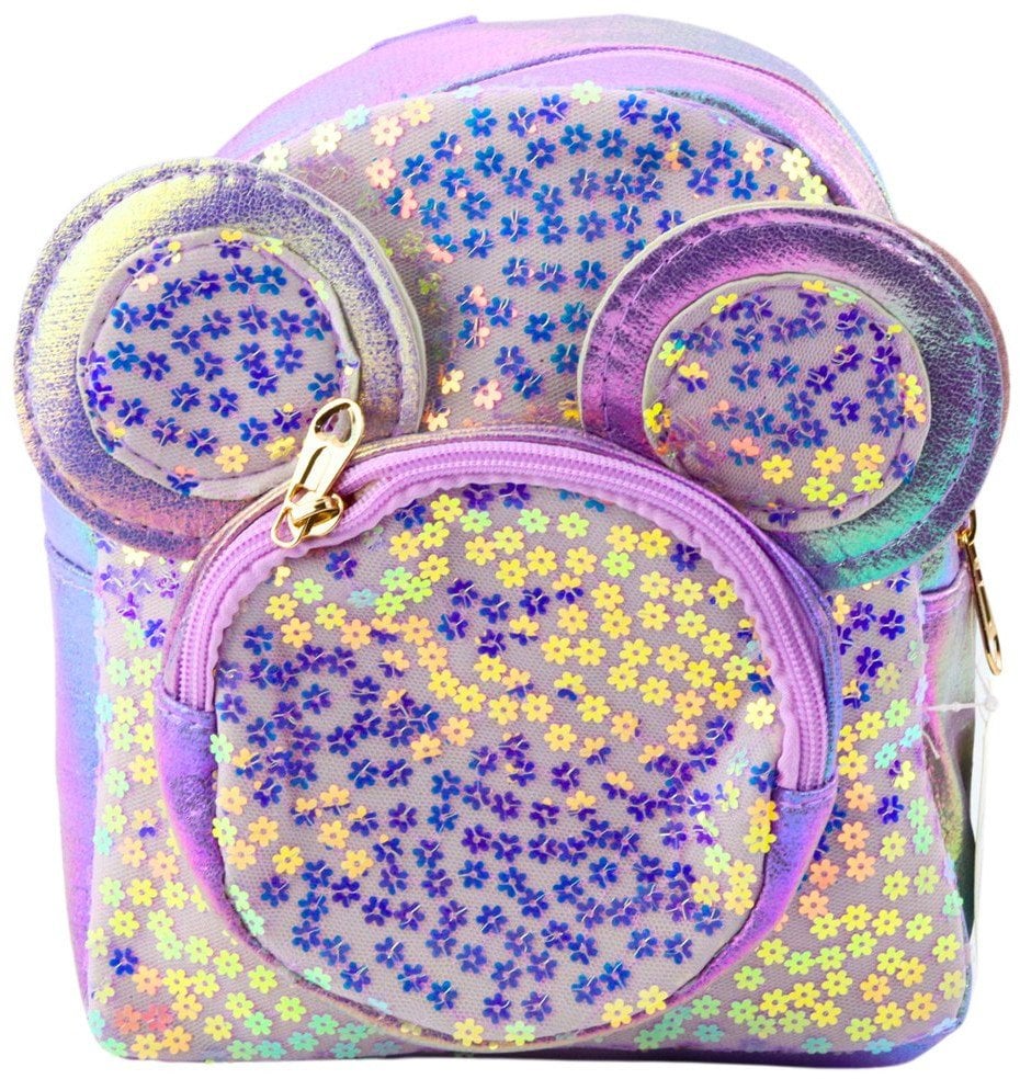 Plecak Dziecięcy Z Cekinami Myszka Uszy Fioletowy 22cm 3L