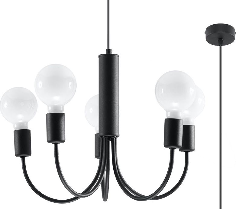 Lampa wisząca Lumes Czarny industrialny żyrandol - EXX224-Picoli